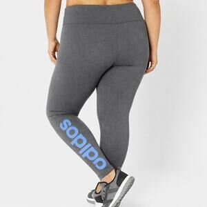 Adidas High Rise Tights Gray Tight Fit Size 1X Sporty Athleisure Performance